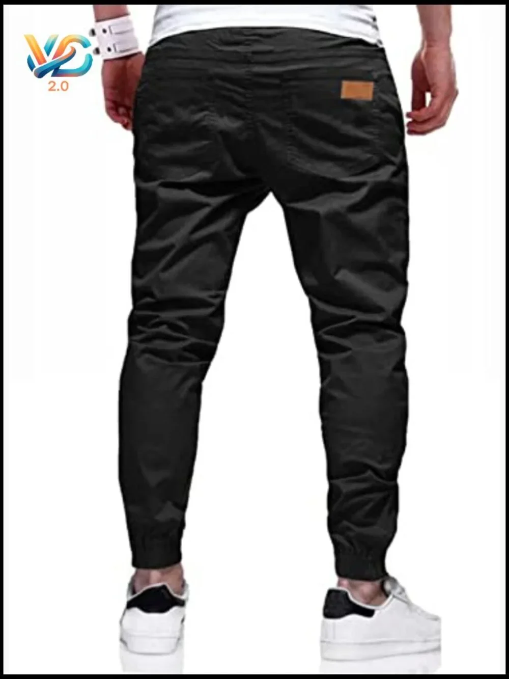 Men's Cotton Joggers with Drawstring, Pockets, Tapered Leg